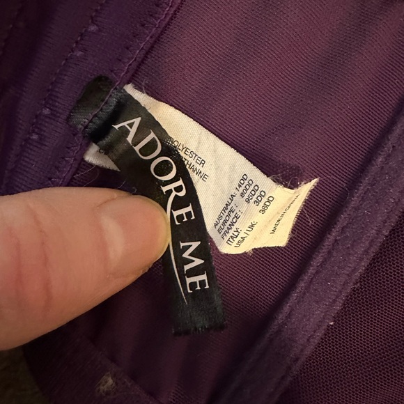 Adore Me Elegant Purple Lace Trim Bra - Picture 3 of 3